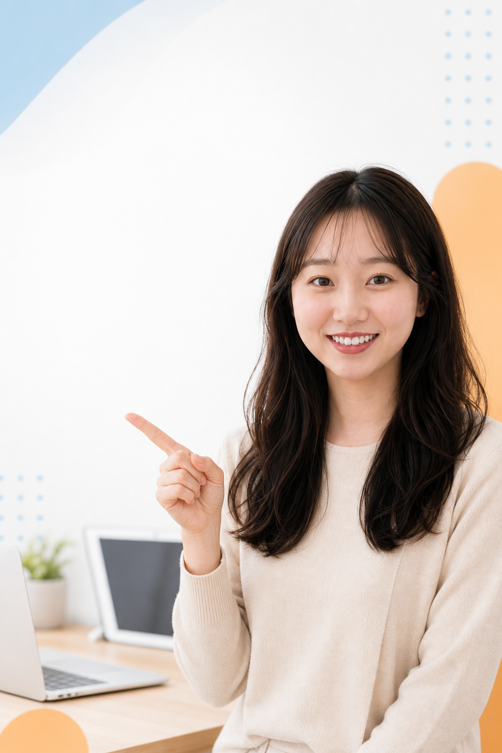 AI教材を紹介する女性